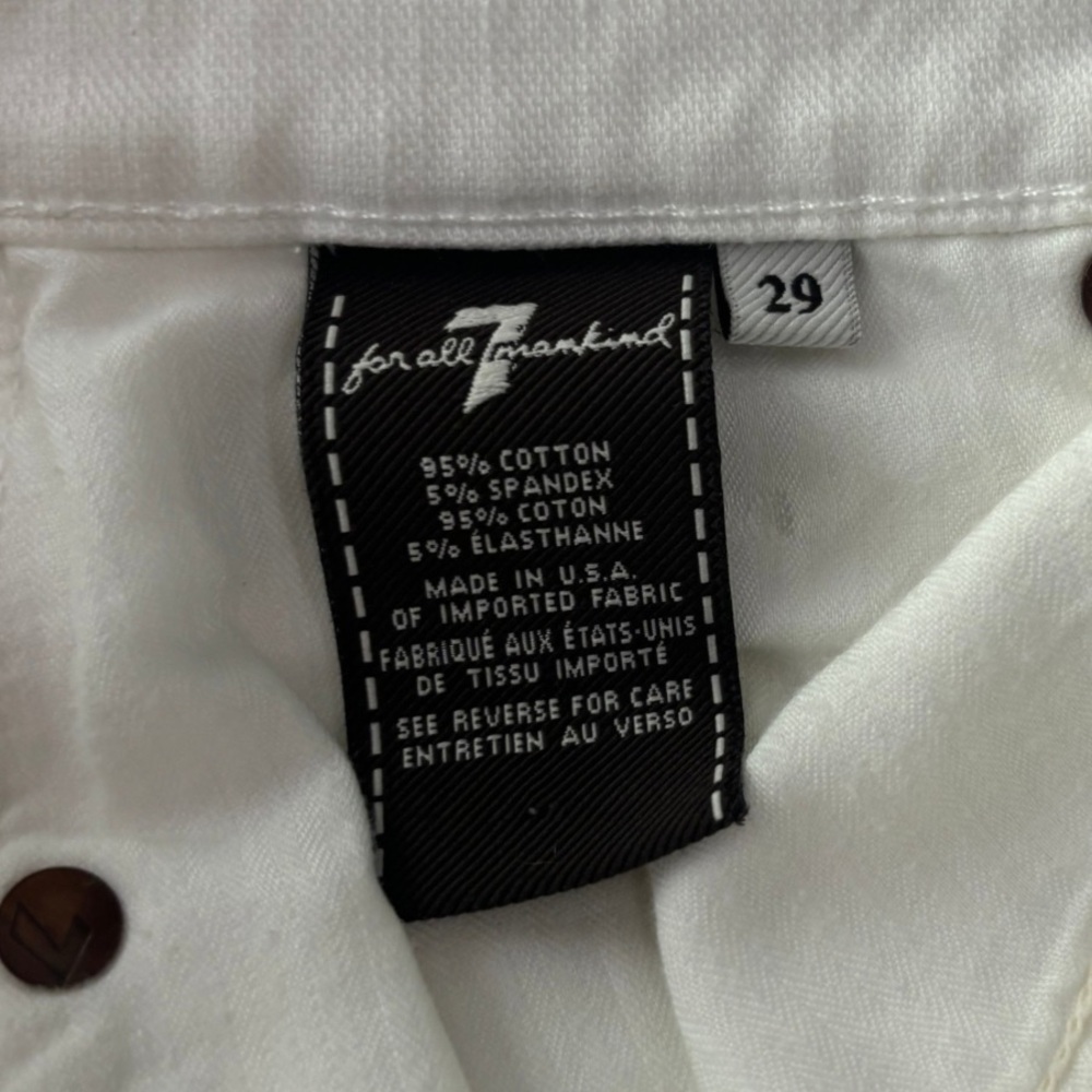 ✨ 7 For All Mankind White Jeans | Size 29 | Clean Classic Fit ✨ - Picture 5 of 6